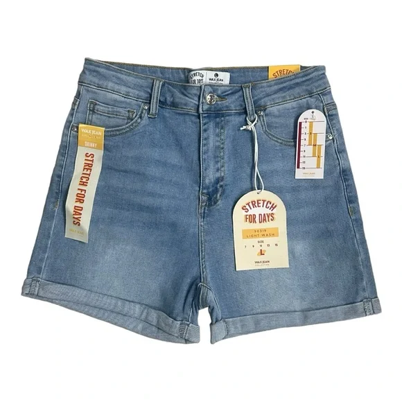 WAX JEAN Women’s Stretch For Days Light Wash Denim Shorts NWT